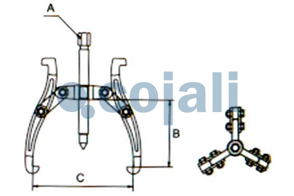 EXTRACTOR 3 GARRAS ARTICULADAS 6" 25-160, 09511148, 09511148