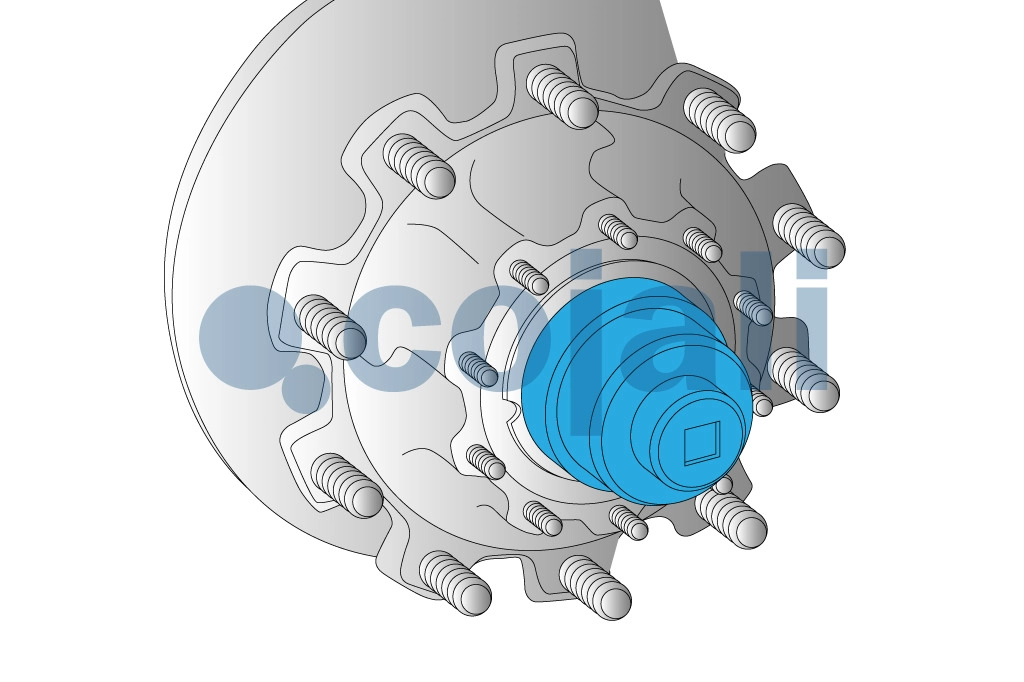 ACHSMUTTERSCHLÜSSEL ACHTKANT, Dr. 1", 100 MM. VORDERACHSE SCANIA, 50105014, 98560