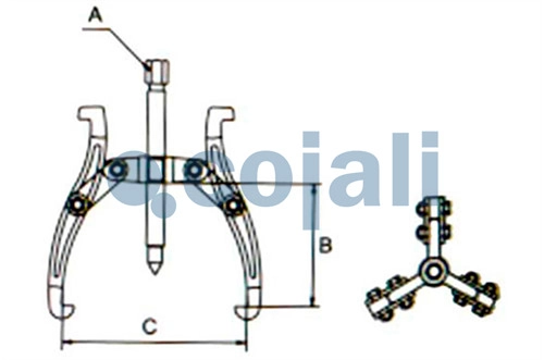 EXTRACTOR 3 GARRAS ARTICULADAS 6" 25-160, 09511148, 09511148