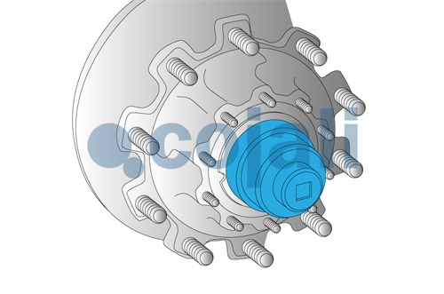 ACHSMUTTERSCHLÜSSEL ACHTKANT, Dr. 1", 100 MM. VORDERACHSE SCANIA, 50105014, 98560